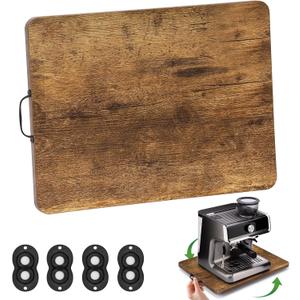 Appliance Slider, Sliding Tray for Coffee Maker, Coffee Pot Slider for Countertop, 360 Rolling Tray Appliance Slider for Kitchen Appliances- Rustic Brown (13 X 14)