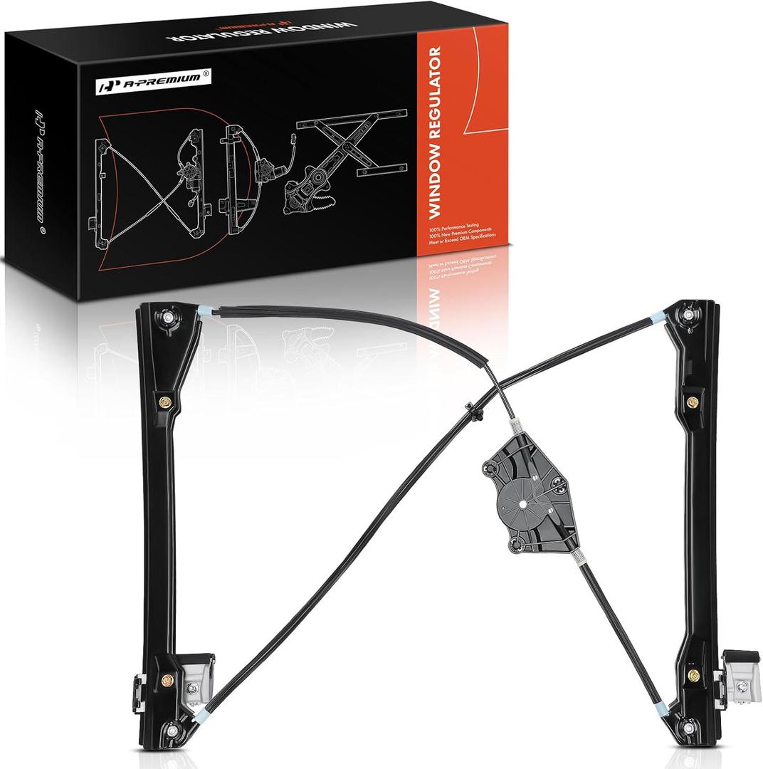 A-Premium Power Window Regulator without Motor Compatible with Volkswagen Beetle 1998-2010 Hatchback Front Left Driver Side (Front Driver Side)