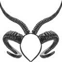 MOSTORY Antelope Horns Headband for Adult - Devil Horns Headband for Halloween Demon Horn Headband for Renaissance Cosplay (Black)