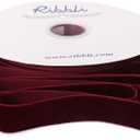 Ribbli Burgundy Velvet Ribbon 1 Inches Continuous 25 Yard Spool Green Christmas Ribbon for Gift Wrapping Crafts Home Decor