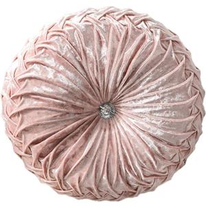 HLOVME Decorative Round Throw Pillow for Couch Bed Living Room Small Floor Pillow Cushion for Adults Kids 13.7" (A01-Pink)