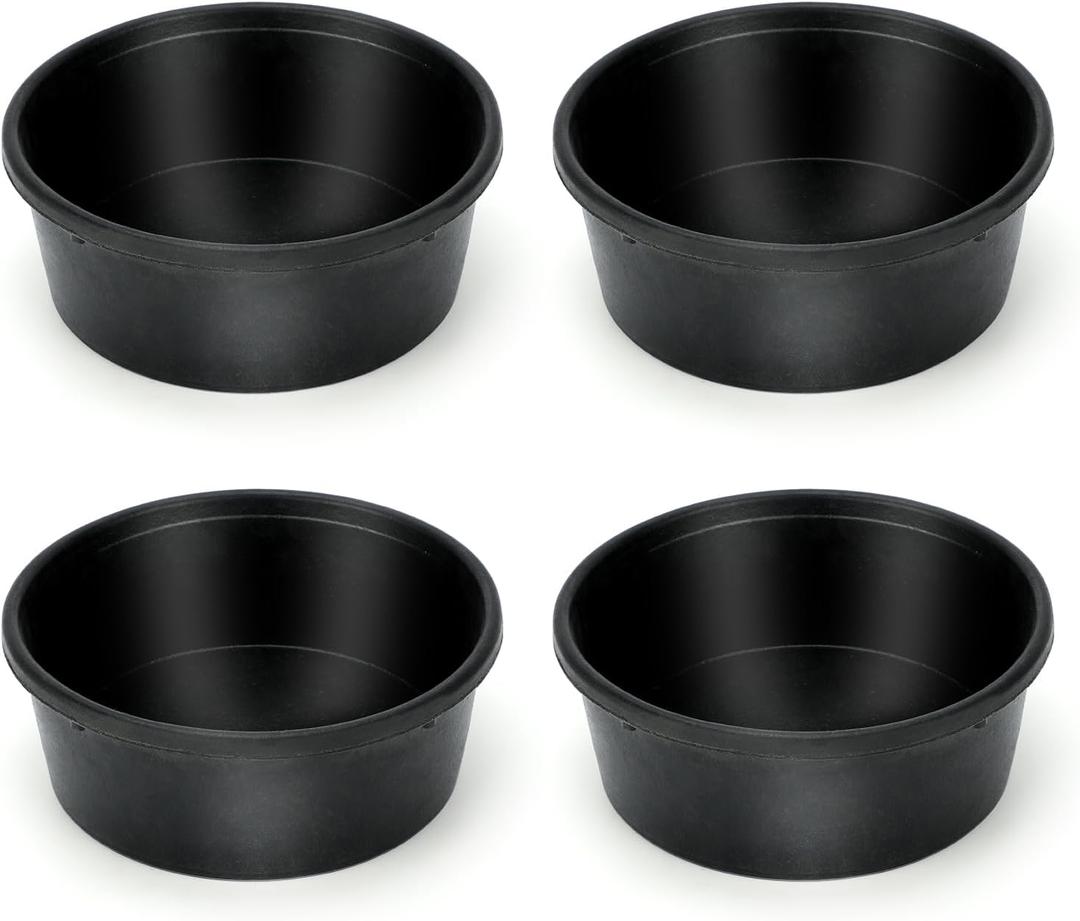 4Pcs Rubber Feed Pan, 1 Gallon Horse Feed Bucket Utility Feed Bucket, 10.6 x 4.1Inches Rubber Bowl Chicken Dust Bath Livestock Water Bowl for Pig Goat Chicken Dogs Farm Small Animal