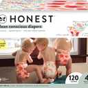 The Honest Company Clean Conscious Diapers | Plant-Based, Sustainable | Just Peachy + Flower Power | Super Club Box, Size 4 (22-37 lbs), 120 Count