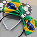 Brazil World Cup Flag Bow Headband Soccer Hair Accessory Hairband for Football Worls Cup Parties Supply Women Decoration