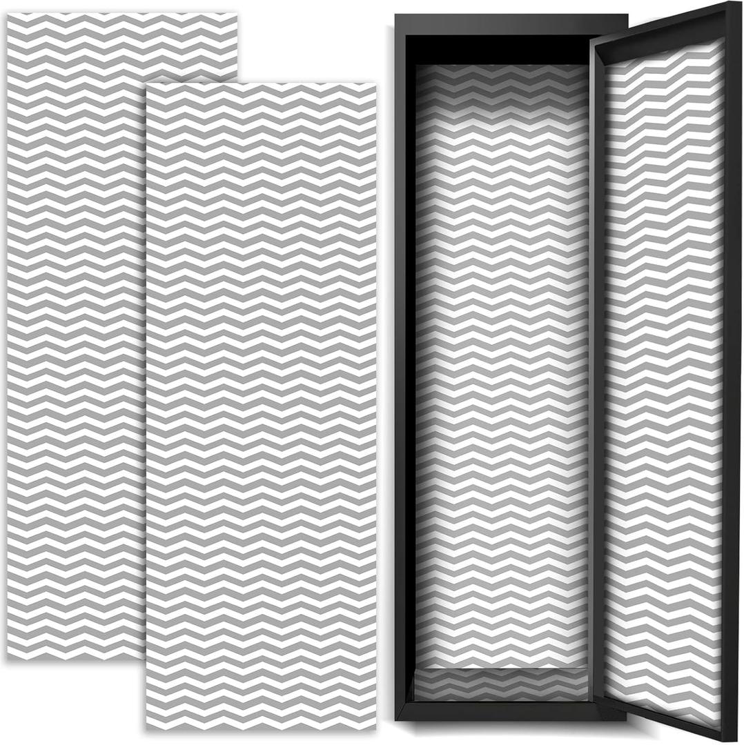 Haull 2 Pcs School Locker Magnetic Wallpaper Locker Accessories for Girls Boys 12 x 36 Inch Removable Locker Decoration for School Office, Gray Lines