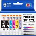 PGI-280XXL CLI-281XXL Replacement for Canon 280 and 281 Ink Cartridges Compatible for Canon TR8620a Ink Cartridges Work for TS9120 TS8120 TS8220 TS8320 TR8620 TR8520 (PGBK,BK,C,M,Y,PB) 6 Color Pack