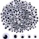DECORA 500 Pieces 6mm -12mm Black Wiggle Googly Eyes with Self-Adhesive Backs for DIY Crafts Doll Making Sewing Supplies