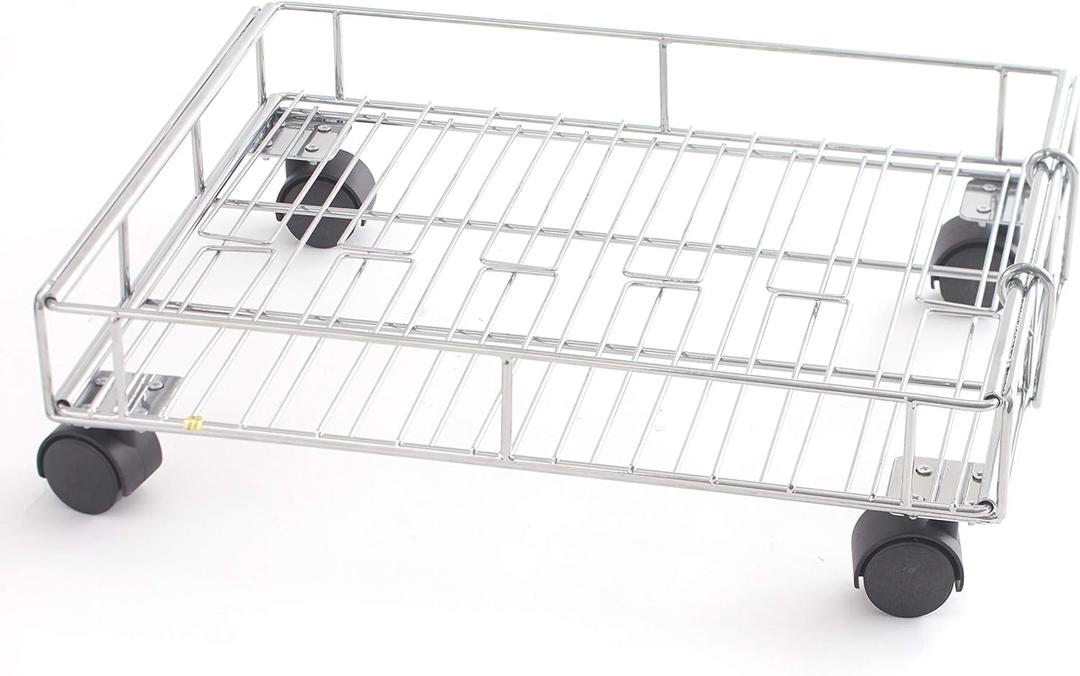 MSR Imports Expandable Rolling Metal Storage Basket-Home and Kitchen Storage Solution,Silver