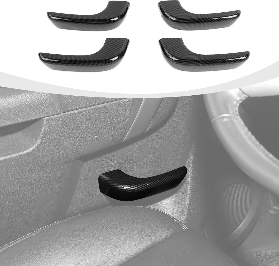 RAZPOY Carbon Fiber Inner Door Handle Cover Trim Compatible with Chevy Silverado & GMC-Sierra Accessories 2007-2013