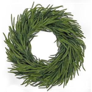 Briful 26'' Norfolk Pine Christmas Wreath for Front Door  Large Holiday Faux Wreath, Fake Pine Needles & Cedar, Winter Door Decoration, Outdoor & Indoor Xmas Wreaths, Farmhouse, Window & Wall