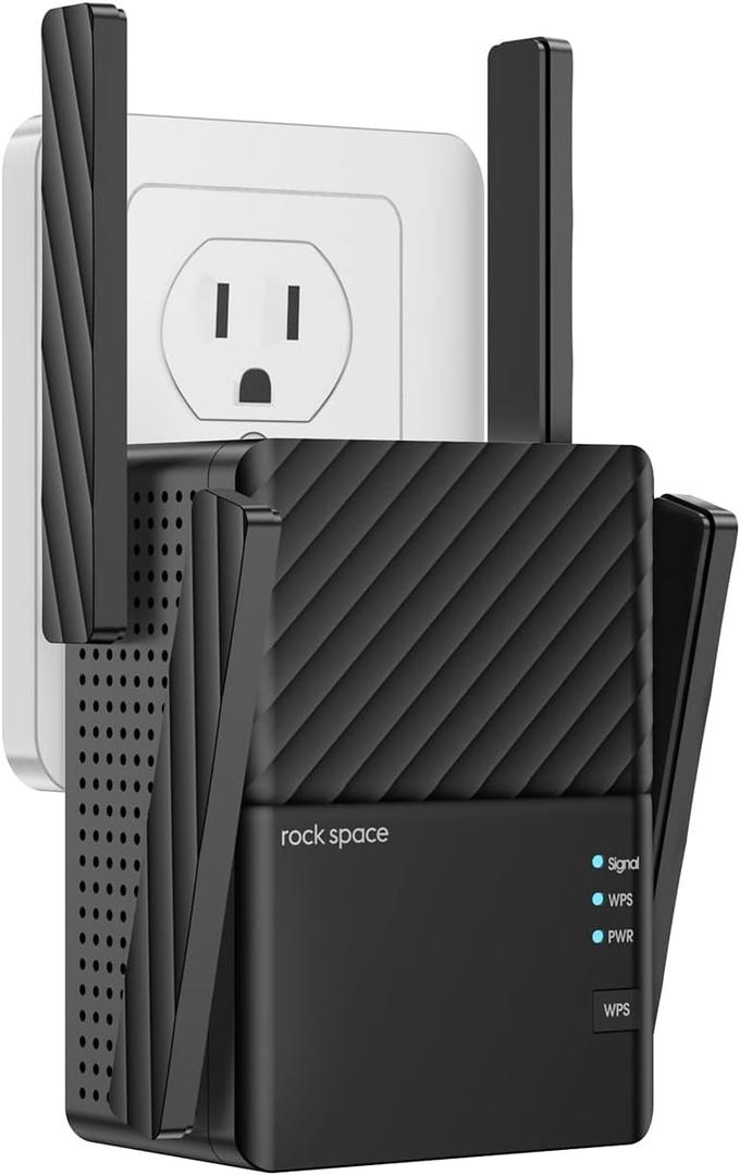 rockspace WiFi Extenders Signal Booster for Home, WiFi Booster Up to 1292 Sq Ft and 32 Devices with 5g&2.4g Dual Band, WiFi Extender, WiFi Repeater, WiFi Booster and Signal Amplifier, 1-Tap Setup (Ink Black)