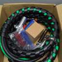 12FT 3 in 1 Trailer Air Line Hose Kit Assembly with Gladhands, Handles, Seals, 7 Way ABS Electrical Power Cable Airline Hose Wrap for Semi Trucks Trailer Tractor