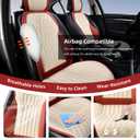 BWTJF Car Seat Covers, Front and Rear Seat Protector for Cars Waterproof Non-Slip, Leather Seat Protector Universal Fit for Suvs,Vans,Trucks (WineRed&Black, Full Set)