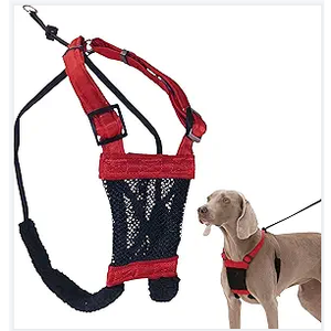 Sporn No Pull Dog Harness for Large Dogs, L/XL Red Mesh, Durable Nylon, Breathable, Lightly Padded, Soft & Easy, Heavy Duty Body Halter Pulling Harness for Big, Extra Large Size Breeds