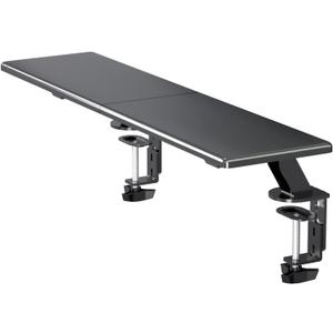 suptek Clamp-on 32 Inch Dual Monitor Desk Mount Riser Shelf Computer Stands for 2 Monitor,Laptop,Printer, Notebook,32.2 x 7.8 x 5.7, Black