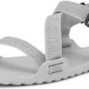 Pulltop Men's Wide Barefoot Sandals - Minimalist | Zero Drop | Ultralight Trail Running Hiking Sandals Adjustable Size 9 Grey
