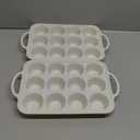 2 Pcs Silicone Muffin Pan for Baking with Metal Frame, Nonstick 12 Cup Regular Size Cupcake Pan, Silicone Muffin Tray for Egg Bites (Cream)