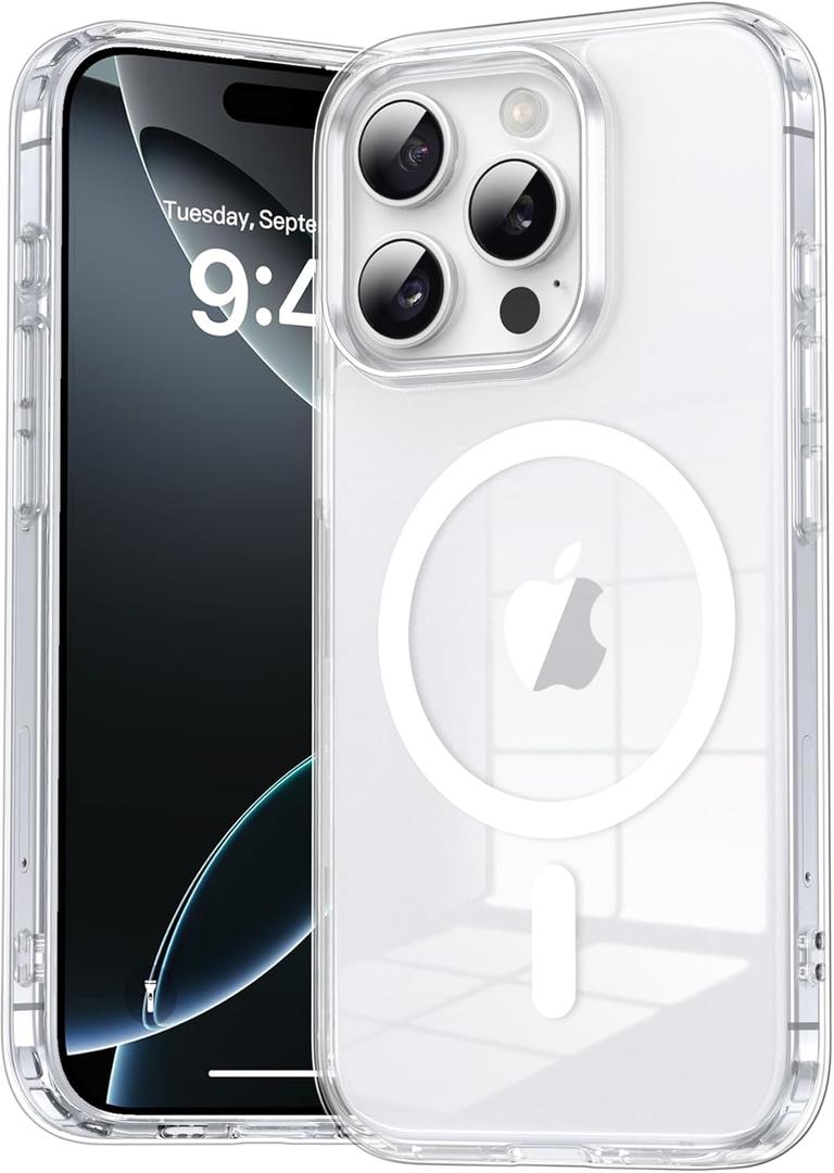 ivencase Magnetic for iPhone 16 Pro Case, Compatible with MagSafe, Military Grade Shockproof Anti-Scratch Slim Translucent Matte Phone Case for iPhone 16 Pro - Clear