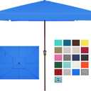 JEAREY 8x10 ft Rectangular Patio Umbrellas Outdoor Table Market Umbrella w/Crank, 8 Sturdy Ribs, UV Protection Waterproof Sunproof(Royal Blue)