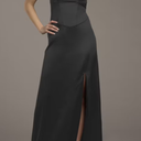 David's Bridal Stretch Satin Basque Waist Sheath Dress, Size 12