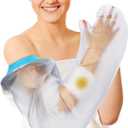 Asunby Cast Covers for Shower Arm Adult Waterproof Long full Protector Cover Soft Comfortable Watertight Seal to Keep Wounds Dry Bath Bandage Broken Hand,Wrist,Finger,Elbow Reusable Durable (XX-Large)