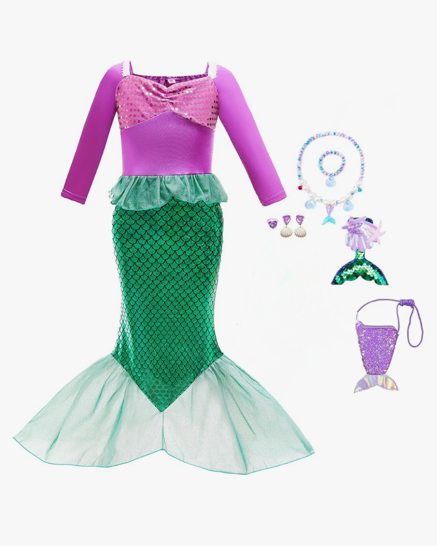 Princess Dress Up Mermaid Costume Little Girls Mermaid Dress Halloween Cosplay Costumes Size S