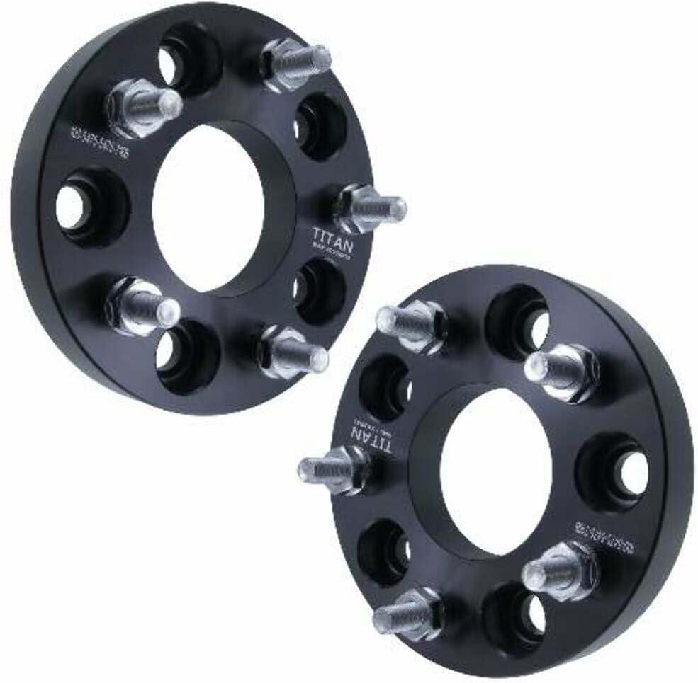 1" 5x4.75 Wheel Spacers - Fits Corvette Camaro Fits Pontiac Firebird S10 Blazer S15 Jimmy - 1 Inch (25mm), 5x120, 12x1.5 Studs - Pair of 2 - Black