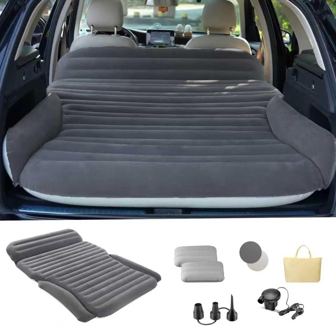 KMZ Inflatable SUV Air Mattress for Car, Truck & Camping  Portable Thickened Car Bed for Travel, Includes 2 Pillows & Electric Pump