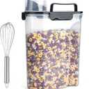 Rice Airtight Dry Food Storage Containers 10Lbs, BPA Free Plastic Storage Bin Dispenser with Pourable Spout, Portable Handle, Kitchen Pantry Organization for Cereal, Flour and Beans Dark Grey