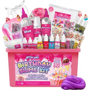 Slime Kit | Glitter Galz Birthday Gifts for Girls Ages 6+ | DIY Make Your own Slime Birthday Party 42 Mix-ins | Arts and Crafts | Slime-Making kit | Slime Activator | Sensory Gifts for Teens, Large
