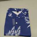 Hawaiian Shirt for Men Short Sleeves Tropical Printed Casual Button Down Summer Beach Floral Shirts (Large, Leaf Blue)