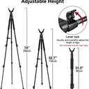Trakiom Shooting Tripods for Rifles with 360° V Yoke Rest, 31.5" - 74" Shooting Sticks for Hunting, Lever Lock, Lightweight Aluminum, High Density Foam Handle and Spike Feet
