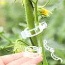 100 Pcs Thickened Adjustable Plant Clips for Climbing Plants, Plastic Vine Support Clips for Stakes, Garden Plant Fixing Clips for Tomatoes, Grapes, Flowers & Vegetables
