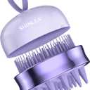 SHINLEA 2 in 1 Scalp Massager Hair Growth,Scalp Scrubber with Soft Silicone Bristles for Dandruff Removal,Shampoo Brush for Exfoliation,Head Massager for Both Wet and Dry Use (Purple)