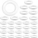 SOUJAP 30 Pack Foam Wreath Forms, 5.7 x 1 Inch Wreath Foam Circle Ring, White Polystyrene Foam Circles Ring, Round Foam Wreath for Crafts, DIY Floral Projects, Wreath, Home Decor