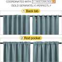 NICETOWN Blackout Curtain Panels for Kitchen - (Greyish Blue Color) 29x36 inch, 2 Panels Set, Room Darkening Blackout Drapes for Window
