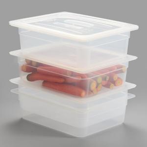 CURTA 4-Pack 1/2 Size 4" Deep Food Pan with Handled Lid  NSF Listed Commercial-Grade Translucent Polypropylene, Stackable Freezer-safe Storage for Restaurants, Catering & Buffets