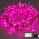 ILLUMINEW Pink String Lights Outdoor Valentines Day Decorations, 8 Modes Fairy Christmas Lights Plug in for Bedroom Tree Outsides Decor (Pink, 300Led)