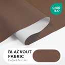 Joydeco 100% Blackout Roller Shades Cordless Blinds for Windows, Free-Stop Shades, UV Protection, Natural Woven Blinds for Home and Office, Light-Proof Aluminum Cover (46" W x 75" H, Coffee)