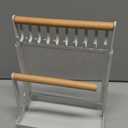 Jewelry Organizer Stand, Liftable Necklace Holder with Earring Organizer Net, 9 Hooks Necklaces Storage Wooden Handing Bar for Bracelets Watches Rings (White)