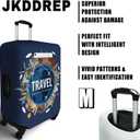 Travel around the world Travel Luggage Cover, Travel-Themed Suitcase Protector Stretchable, Washable Travel Suitcase Cover Travel around the world, M-(22-24) Inch