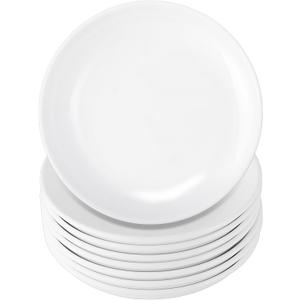 8 Pieces Ceramic Dessert Plates,6 inch White Appetizer Plates,Round Dessert Salad Plate,Porcelain Dinner Plate,Ceramic Serving Dishes for Appetizers Salad Cake, Microwave & Dishwasher Safe