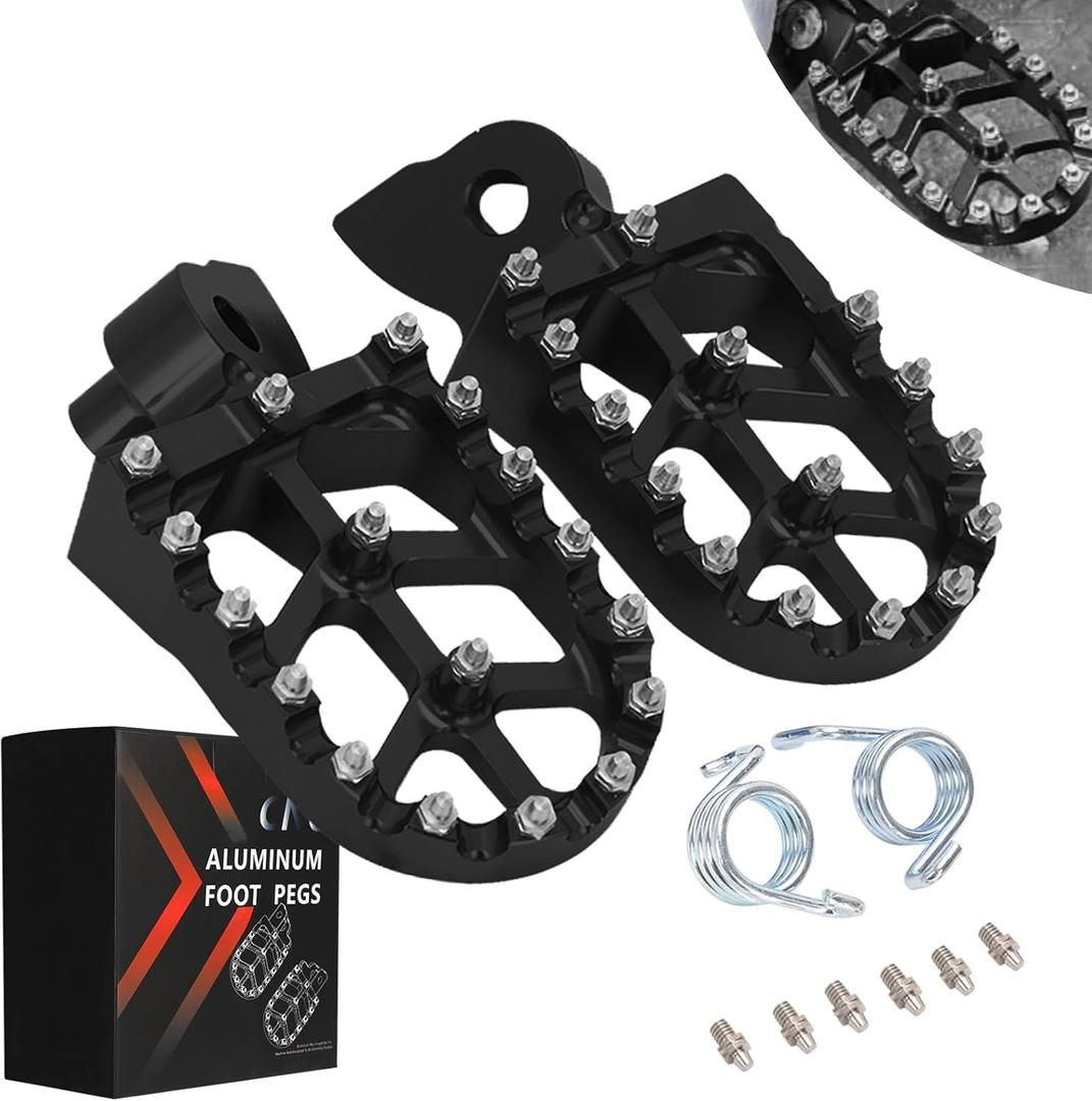 JFG RACING Dirt Bike Foot Pegs,CNC Rest Pedal Footpegs for YZ65 18-23/YZ85 02-23/ YZ125 97-23/YZ250 98-23/YZ250F WR250F 01-23/YZ450F WR450F 03-23/YZ125X 17-23/YZ250X YZ250FX YZ450FX WR426F-Black (Medium)