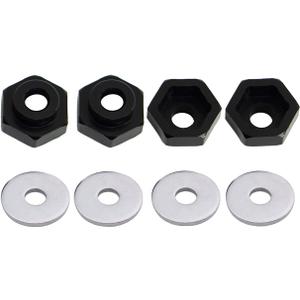 4PCS ShareGoo 12mm to 17mm Metal Wheel Hex Adapter Converter Compatible with Tamiya Axial RC4WD Traxxas HPI Himoto HSP Losi Kyosho RC 1/10 On-Road Car Buggy Truck Tyre Tires,Black