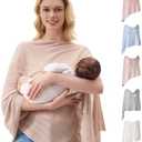 Momcozy Ultra-Light Nursing Cover for Breastfeeding, Soft Breathable Tencel™ Lyocell Fabric, Multi-Use Feeding Shawl, Newborn Essentials Must Haves(Shallow Brown)