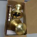 Gold Door Knob, Brass Door Knobs, Gold Door Handle Interior for Closet, Keyless Passage Door Handle, 1 Pack