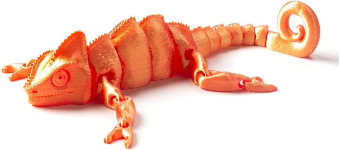 3D Printed Articulated Chameleon Fidget Toy - 12Inch PLA Flexible 3D Lizard Figurine with Movable Joints, Stress Relief Desk Decor & Unique Gift for Reptile Lovers & Adults