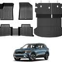 Floor Mats for Kia Seltos 2024-2026, All Weather Floor Mats Trunk Cargo Liner with Backrest Protectors Accessories, Full Coverage Set (Not fit Subwoofer)