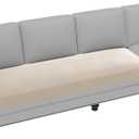 H.VERSAILTEX Fleece Couch Cushion Covers Stretch Couch Covers for 3 Cushion Couch Sofa Thick and Soft Couch Covers Washable (3 Seater Cushion Cover, Ivory)