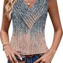 LYHIPSS Womens Summer Tank Tops V Neck Sleeveless Loose Fit Summer Casual T-Shirts Blouses (M)